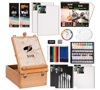 DJAR Set de Pintura Acrílica de 87 pzas con Caballete de Mesa, Kit de Arte Profesional con 24 Colores, Lápices de Dibujo y Acuarela, Regalo