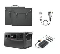 DJI Power 1000V2 Estación de energía portátil 1024Wh, con 2 x panel solar plegable 200W, adaptador DC5521 hembra a Anderson 30A/XT60 hembra, adaptador DC 3-en-1,1 x MPPT.