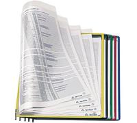 Djois, 194109 - Pack de 5 Fundas con Pivotes Foldfive A4 Verticales - PVC Antirreflejo de Gran Capacidad, 10 Vistas por Funda, Compatibles con Soportes Tarifold - Surtidos