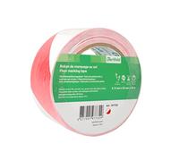 Djois, 197732 - Cinta de Señalización de Suelo Adhesiva de Seguridad 50 mm x 33 m, PVC Resistente 150 μ, para Zonas de Peligro y Señalización Industrial, Rojo y Blanco