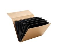 Djois, 3005731203 - Carpeta Kraft extensible con 7 compartimentos, certificado FSC, color marrón, 4 unidades, ideal para oficina y hogar, almacenamiento de documentos, cierre elástico, 235 x 324 x 30