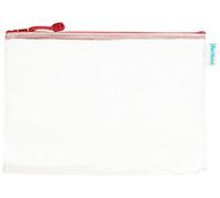 Djois, 509004 - Pack de 8 Bolsas Multiusos Zipper A4 - Bolsa con Cremallera para Documentos y Accesorios, PVC Reforzado Transparente - Amarillo, porta todo para oficina, viaje y colegio
