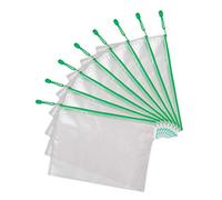 Djois, 509005 - Pack de 8 Bolsas Multiusos Zipper A4 - Bolsa con Cremallera para Documentos y Accesorios, PVC Reforzado Transparente - Verde, porta todo para oficina, viaje y colegio
