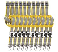 Djois by Tarifold 200534 -Cordón Cintas Colgantes Reflectantes para Tarjetas de Identificación, Cierre de seguridad cuello y Doble accesorio Tarjeta y Llaves desmontable, Amarillo/Gris 55cm, 10u.