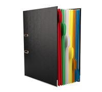 Djois made by Smartfolder 420302 - Kit Archivador a Palanca y 12 Carpetas porta documentos A4 multitaladro Smartfolder, cierre por solapa velcro, arandelas reforzadas, colores surtidos A4