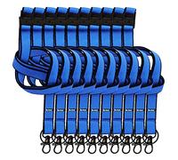 Djois made by Tarifold 200521- Pack 10 Cintas Colgantes para Acreeditaciones, Tarjetas de Identificacion, Llavero Doble Accesorio de enganche- 46cm largo, Azul