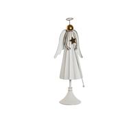 DKD Home Decor Ángel Decoración Metal Envejecido Blanco y Dorado