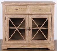 DKD Home Decor Aparador de Madera de Bayur y Ratán