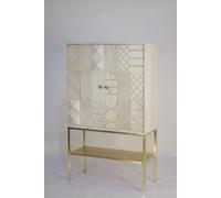 DKD Home Decor Aparador de Mango y Metal Blanco y Dorado