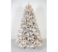 DKD Home Decor Árbol de Navidad Nevado Verde 150 LED