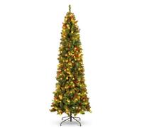 DKD Home Decor Árbol de Navidad Verde con 300 LED y Estructura de Metal de 210 cm