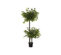 DKD Home Decor Árbol Ficus de 2 Copas con Maceta Negra