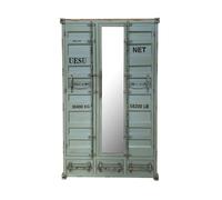 DKD Home Decor Armario Metal Container Azul Celeste
