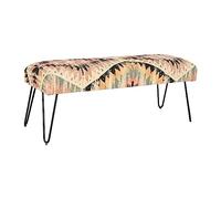 DKD Home Decor Banqueta de la Marca, Color Negro, de Metal (41 x 121 x 48 centímetros)