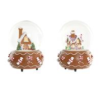 DKD Home Decor Bola Musical de Resina y Cristal Multicolor Surtida