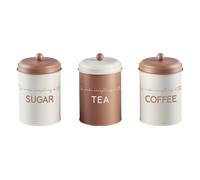 DKD Home Decor Bote Metal Surtido Beige y Terracota