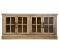 DKD Home Decor Buffet de Madera de Hevea y Cristal Natural