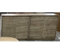 DKD Home Decor Buffet de Madera y Mármol Travertino Natural 180x40x85