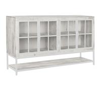 DKD Home Decor Buffet de Mango y Metal Blanco Decapé