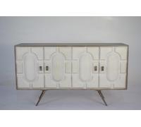 DKD Home Decor Buffet de Mango y Metal Blanco y Dorado
