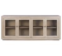 DKD Home Decor Buffet de Olmo Macizo y Cristal Natural 200x44x85 cm