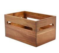 DKD Home Decor Caja de Acacia Natural con Detalles de Fruta (Pack de 6)