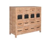 DKD Home Decor Cajonera de Abeto y Metal con 16 Cajones, Natural