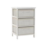 DKD Home Decor Cajonera de Bambú y Paulownia Blanca con 3 Cajones