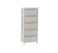 DKD Home Decor Cajonera de Bambú y Paulownia Blanca con 5 Cajones