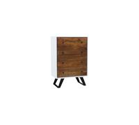 DKD Home Decor Cajonera de Mango y Metal Blanca