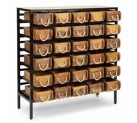 DKD Home Decor Cajonera de Metal y Madera 90x31x88 con Moldes