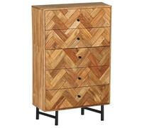 DKD Home Decor Chifonier Espiga de Acacia y Metal Marrón Claro