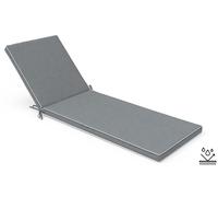 DKD Home Decor Cojín para Tumbona Poliéster 190x60x5 Exterior Gris Claro y Blanco