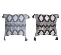 DKD Home Decor Cojines de Algodón con Diseño de Rombos, Pack de 2, Surtido de Colores