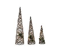 DKD Home Decor Cono LED PE 20x20x80 50L 3AA Natural