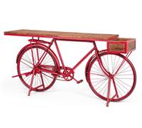 DKD Home Decor Consola de Hierro y Mango con Bicicleta Antigua Rojo