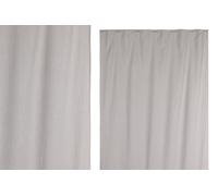 DKD Home Decor Cortina de Lino Gris Claro con Trabilla Oculta 140x260 cm
