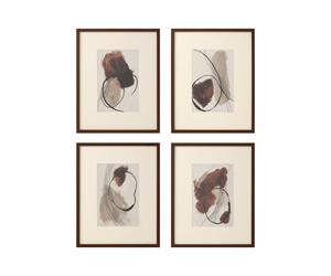 DKD Home Decor Cuadro Cristal PS Abstracto Surtido de 8 Piezas