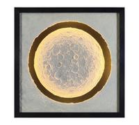 DKD Home Decor Cuadro LED Cristal Luna Enmarcado Blanco