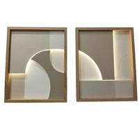 DKD Home Decor Cuadro LED MDF 40x3,8x50 Moderno 3D (Pack de 2 surtidos)