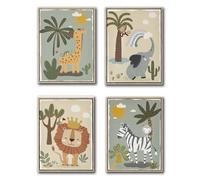 DKD Home Decor Cuadro Lienzo PS 30x3x40 Animales Surtido de 4