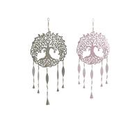 DKD Home Decor Decoración Colgante de Hierro Árbol de la Vida 33x1x77 cm