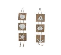 DKD Home Decor Decoración Colgante de Mango y Resina, Pack de 2
