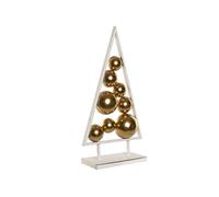 DKD Home Decor Decoración de Árbol Metálico Envejecido Dorado y Blanco