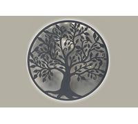 DKD Home Decor Decoración de Pared LED Árbol Blanco 60x60 cm