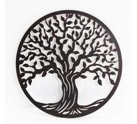 DKD Home Decor Decoración de Pared LED Metal Árbol Negro 40x40 cm