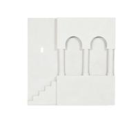 DKD Home Decor Decoración de Pared MDF Arcos Escalera 3D Blanco