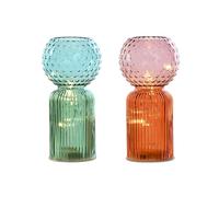 DKD Home Decor Decoración Luminosa LED Surtida Azul y Terracota