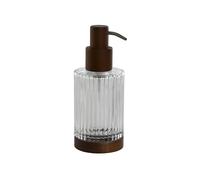 DKD Home Decor Dosificador de Cristal y Acacia Transparente/Marrón