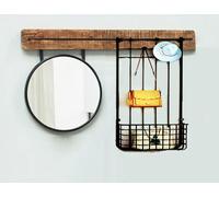 DKD Home Decor Espejo Abeto Metal 80x15x20 Cesta Natural